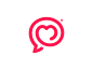 Love chat mark talk vector branding spiral circle brand line minimalism logo mark icon lovely bubble chat love