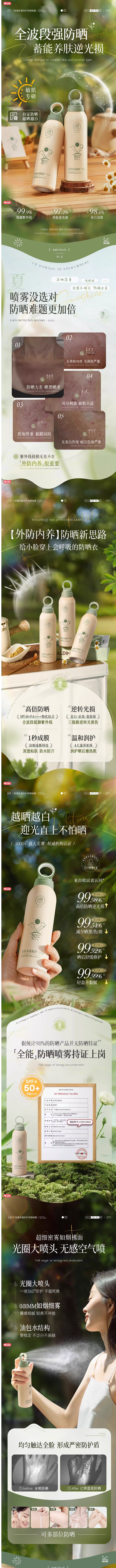 美白防晒喷雾官方旗舰店正品夏季脸面部防紫...