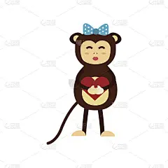 向量猴子图标。