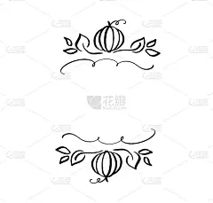 秋天矢量插图叶和南瓜边框框架与空间文本背景。黑色画笔涂鸦与葫芦感恩节假期