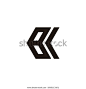 abstract letter bk simple geometric arrow flat logo vector