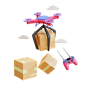 Drone delivering package 3D Illustration