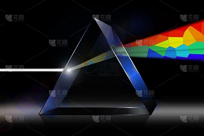三棱镜把光分解成光谱的颜色