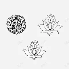 藏族手绘黑白稿简约风高清素材 元素 页面网页 平面电商 创意素材 png素材