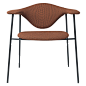 Masculo Fully Upholstered Dining Chair - Brick, Black Base : The Masculo Chair by GamFratesi marries the idea of Danish elegance and simplicity with Italian refinement and playfulness The backrest of Masculo is almost overly large which call to mind a bul