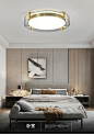 帕莎全铜卧室灯创意圆形水纹玻璃新款现代简约设计师房间吸顶灯-tmall.com天猫