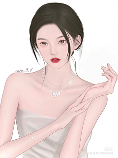 栽上采集到插画美女