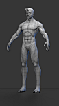 Blender stylized male base mesh retopologized