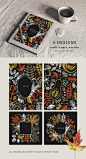 Autumn greeting cards and invitations
