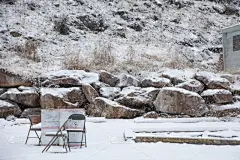 桶,雪,岩石,折叠椅,被抛弃的,过时的,秘密,美国西北太平洋地区,空的,茶几