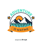 Fond De Logo D'aventure Vintage Vecteur gratuit