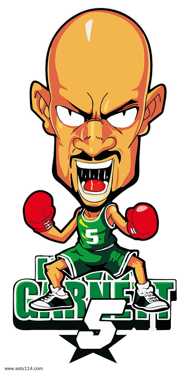 带拳击手套q版篮球球员