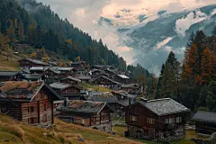 林中小屋高清摄影大图