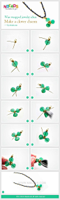 wire wrapped jewelry ideas - make a clover charm@北坤人素材