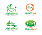 Vector halal food logo symbol or icon template