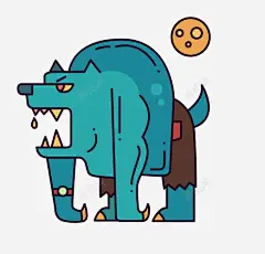万圣节搞怪狼人 创意素材
