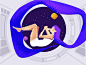 太空女孩蓝色冰冷的头发宇宙太空女孩北欧illutration