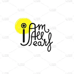 我在洗耳恭听——简单的激励和激励。英语习语,俚语。刻字。打印励志海报，t恤，袋子，杯子，卡片，传单，