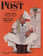 1940年代Norman Rockwell为《Saturday Evening Post》杂志创作的封面，配色非常经典。 ​​​​