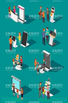 展台展示立体元素  - 源文件下载【酷图网】展台展示,立体元素,易拉宝,展柜,矢量手绘,手绘元素,设计元素