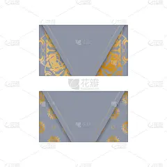 灰色名片与曼荼罗与黄金装饰您的接触。强盗偷钱。罪犯偷金币。抢劫和金融安全概念。平的风格,向量。