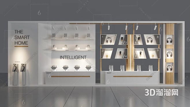 现代 展柜 智能产品展柜3D模型-花瓣网