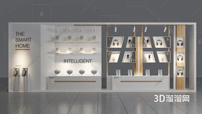 现代 展柜 智能产品展柜3D模型-花瓣网
