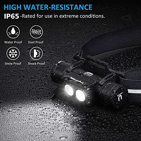 morpilot Headlamp, 1200 Lumens USB Rechargeable Head Lamps, IPX 65 ...