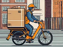 扁平风正在开会的快递员插画AI数字艺术