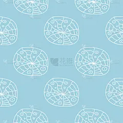 海军蓝和白色的几何点缀。无缝模式