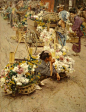 Robert Frederick Blum (American, 1857 – 1903)  Flower Market, Tokyo  1892