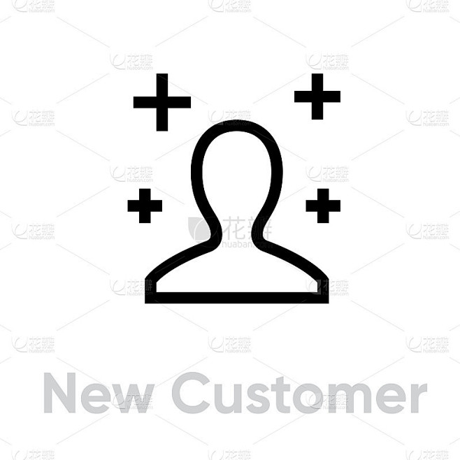 New customer icon. Editable line vector.