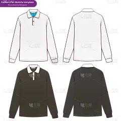 常规内容-服饰系列线稿黑色白色T恤元素组合