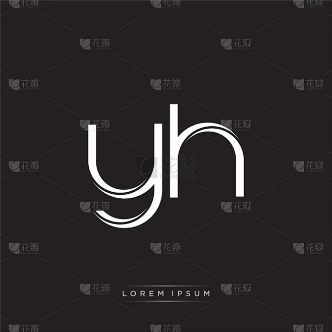 yh initial letter split lowercase logo modern图片_logo图片素材-花瓣网