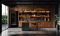 zoan528664_A_3D_rendering_of_a_modern_kitchen_with_dark_gray_wa_9de26e73-a708-464b-886b-4dc1124cc2b0