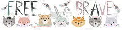 熊,勇气,猫,野生植物,狼,动物主题,垂降,可爱的,小的