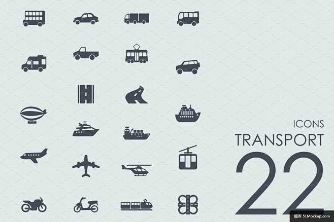 22个交通工具图标 22 Transpo...