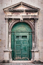Classical design green door