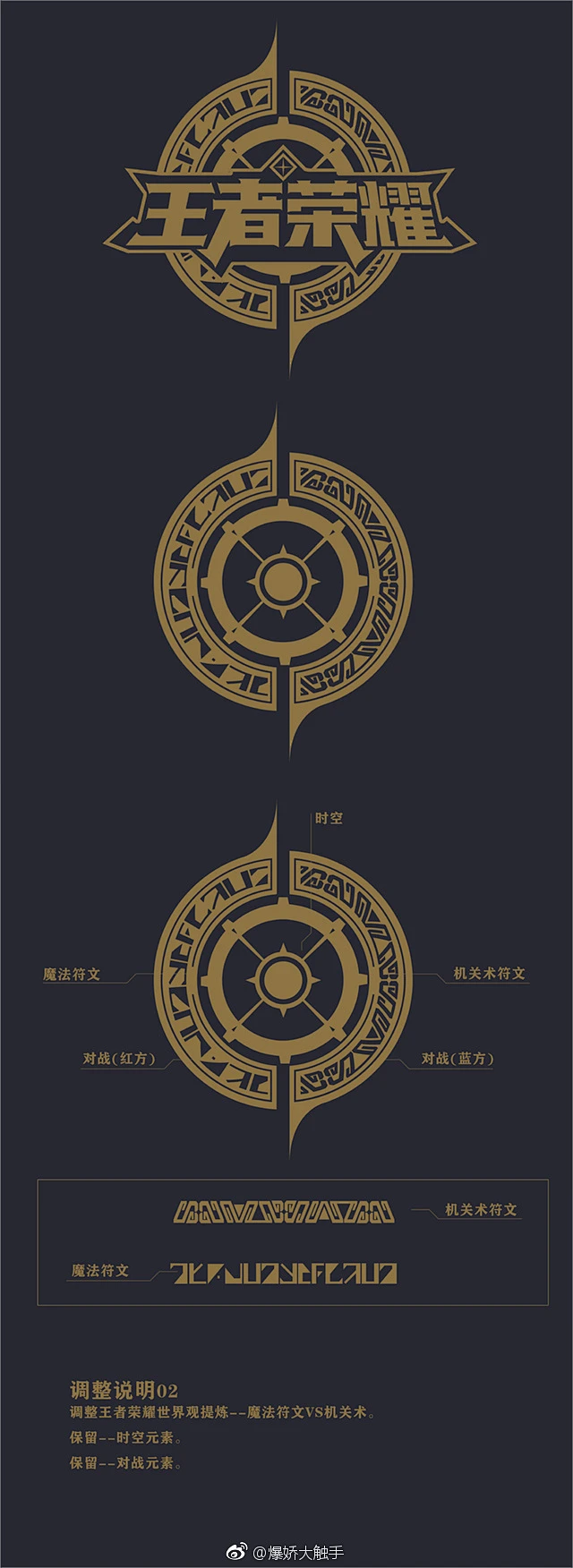 【logo设计】我就是蹭个热度，做了个#王者荣耀★# 同人logo设计的练习~~~~很久没发UI方面的练习了~~~这次同样也公开了设计思路 ...