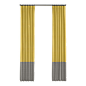 Yellow and Gray Linen Color Block Curtain, Single Panel - Love the simplicity of solids, but want your windows to make a statement?  The Colorblock Drapery is for you.  From runways to rooms, this two-tone trend has captured the heart of many a designer…w