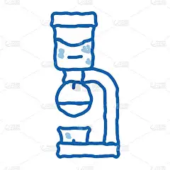 咖啡机设备涂鸦图标手绘插图