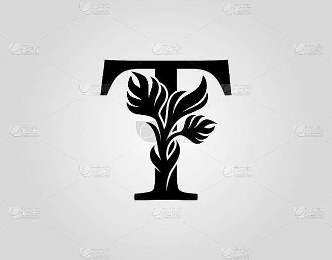 豪华华丽的T字母标志设计。