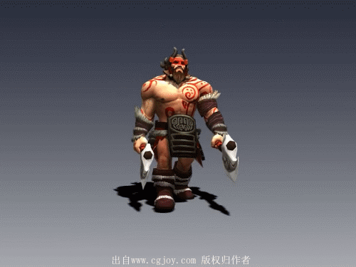 韩国动画师动作合集16男双斧战士各种动作走跑攻击受击待机死亡等游戏