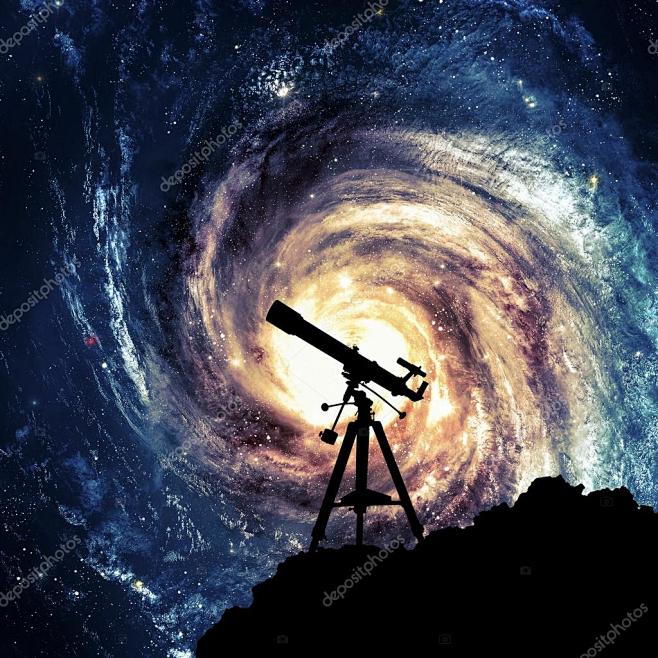 望远镜的侧面影像