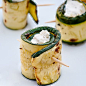 Cheese-stuffed zucchini