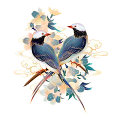 【米图网-52mitu.com】七夕 情人节 喜鹊 牛郎 织女 插画 手绘七夕情人节元素