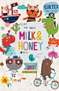 Here are some more lovely Surtex flyers today. Starting with new studio Milk & Honey  whose work will be making its debut with their agent...