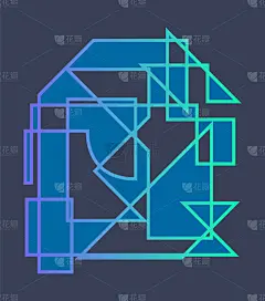 立体主义风格的矢量几何背景