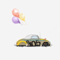 卡通汽车气球高清素材 卡通汽车 气球 紫色 红色 黄色 元素 免抠png 设计图片 免费下载
