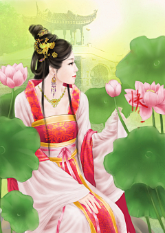 醉琴思采集到荷花女子